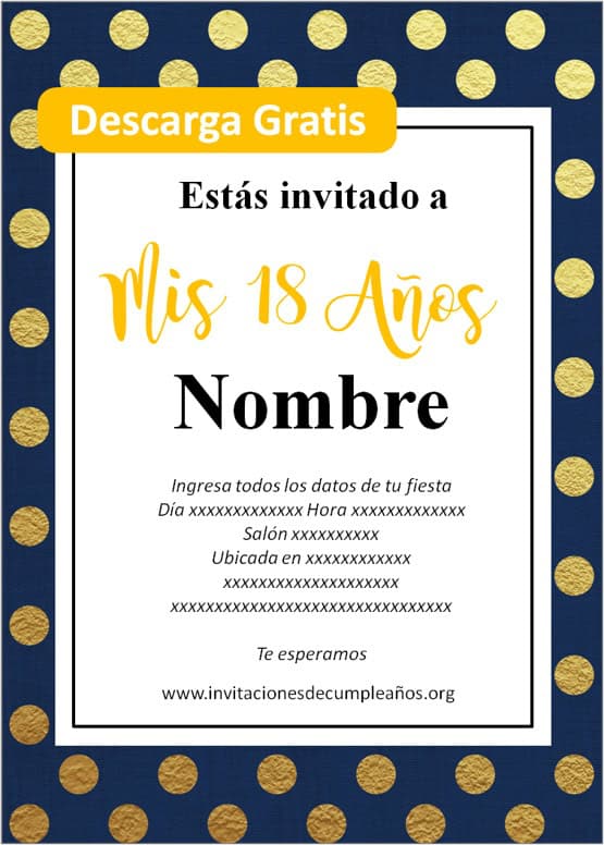 Invitaciones de 18 años cumpleaños